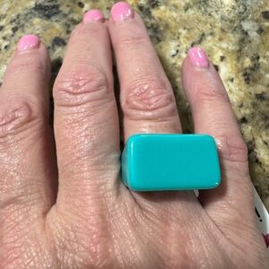 Turquoise Rectangular Statement Ring